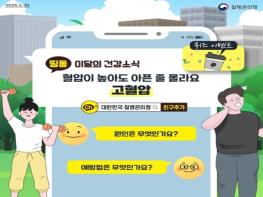 질병관리청, 고혈압, 혈압이 높아도 아픈 줄 몰라요 기사 이미지